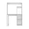 Tuhome Modern Straight Desk, 17.7 in. D X 58.3 in. H, 38.7 in. W X Laminate, White ELB9035 - alternate 4